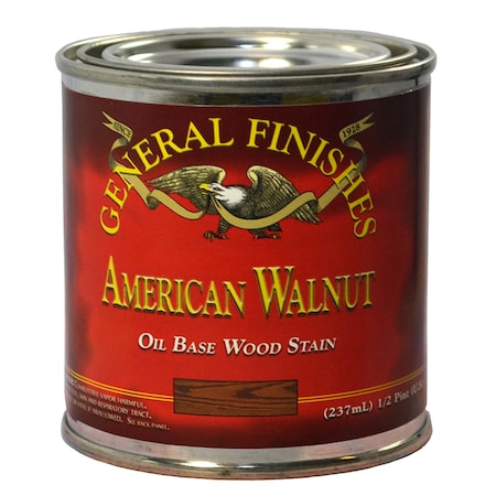 General Finishes 1/2 Pt American Walnut Wood Stain Oil-Based Penetrating Stain AWHP